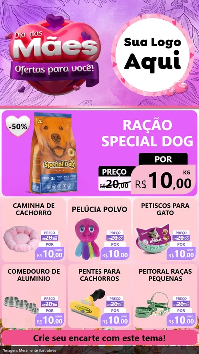 Modelo de Rede Social para Stories com o tema Dia das Mães Ofertas para Você! para Pet Shop
