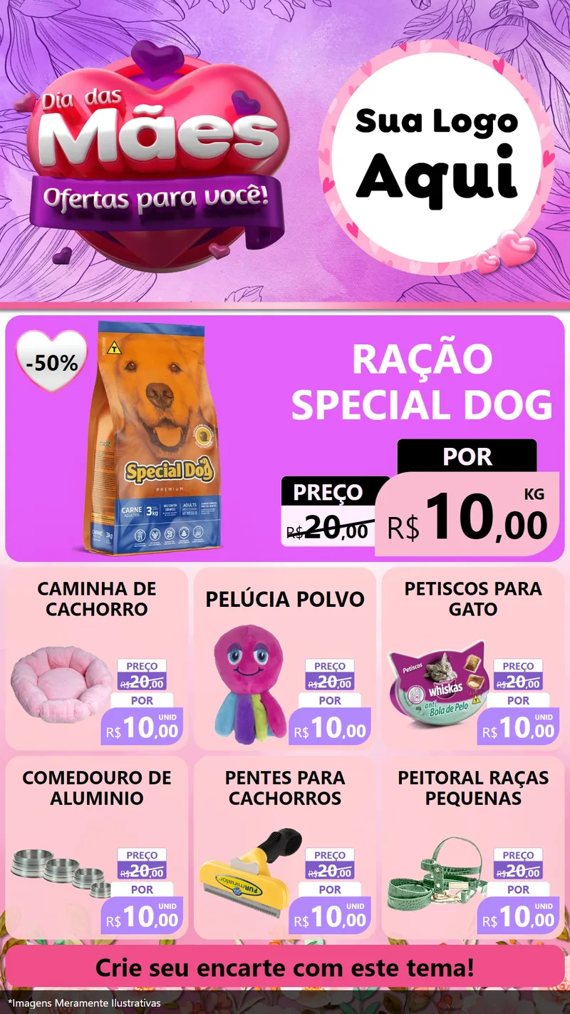Modelo de Rede Social para Stories com o tema Dia das Mães Ofertas para Você! para Pet Shop