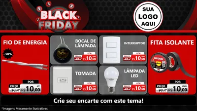 Modelo de TV para TV Horizontal com o tema Black Friday para Materiais Elétricos