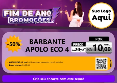 Modelo de Cartaz para Cartaz A4 Horizontal com o tema Fim de Ano Promoções para Armarinho e Aviamentos