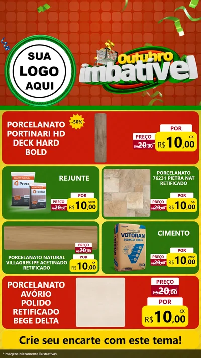 Modelo de TV para TV Vertical com o tema Outubro Imbatível para Pisos e revestimentos