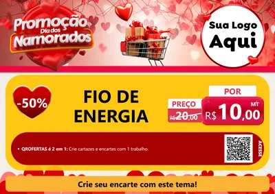 Modelo de Cartaz para Cartaz A4 Horizontal com o tema Promoção Dia dos Namorados para Materiais Elétricos
