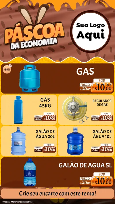 Modelo de TV para TV Vertical com o tema Páscoa da Economia para Água e gás