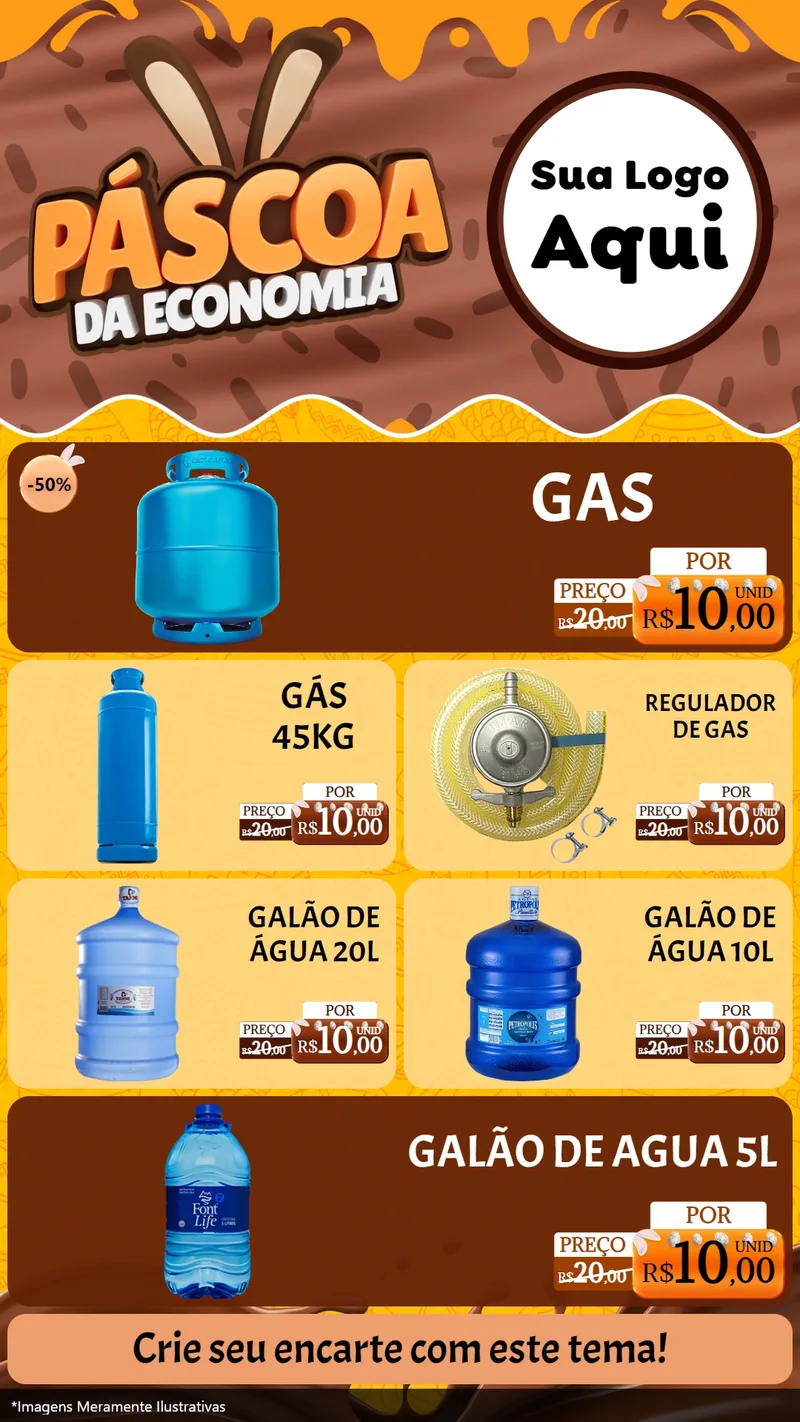 Modelo de TV para TV Vertical com o tema Páscoa da Economia para Água e gás
