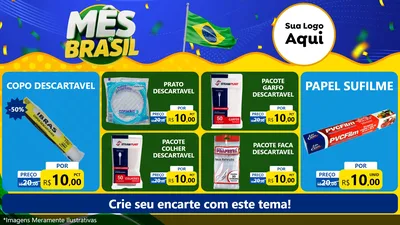 Modelo de TV para TV Horizontal com o tema Mês do Brasil para Embalagens