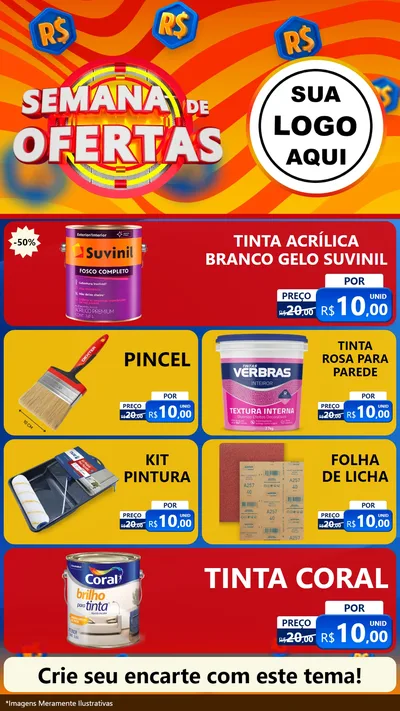 Modelo de TV para TV Vertical com o tema Semana de Ofertas para Tintas e Ferramentas