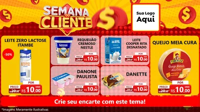 Modelo de TV para TV Horizontal com o tema Semana do Cliente para Frios e Laticínios
