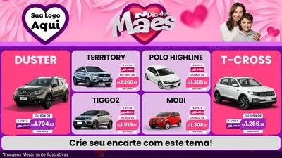 Modelo de TV para TV Horizontal com o tema Dia das Mães para Concessionaria de Carros