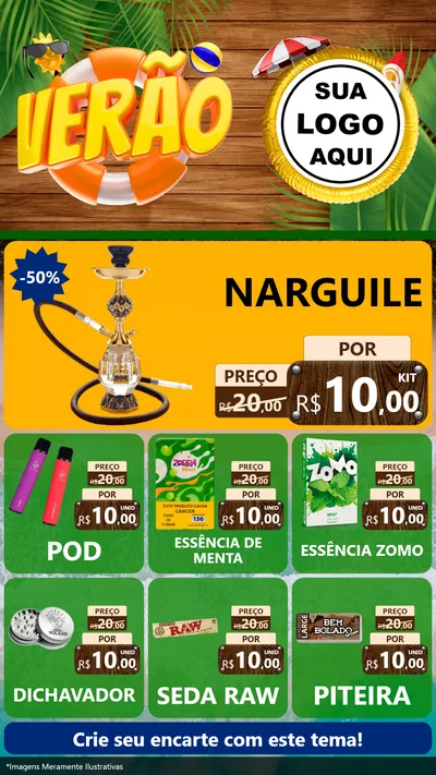 Modelo de Rede Social para Stories com o tema Verão para Tabacaria