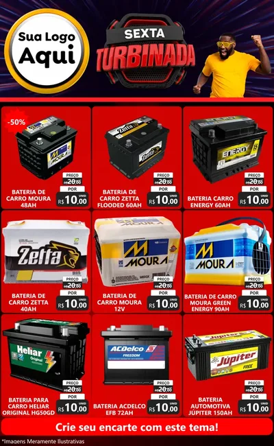 Modelo de Encarte para Encarte Grande com o tema Sexta Turbinada para Baterias Elétricas