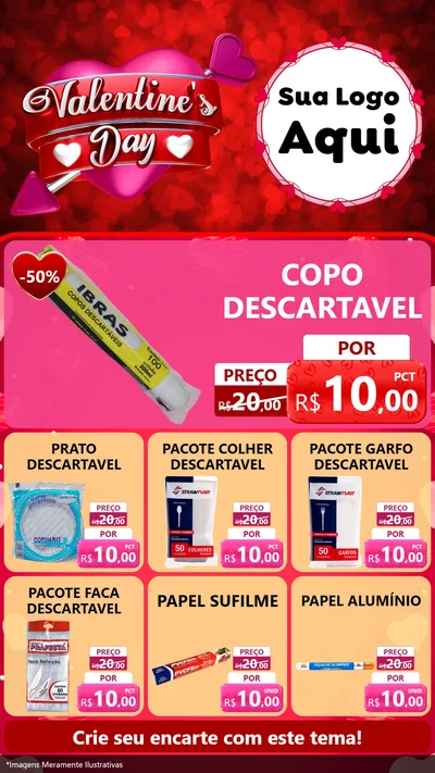Modelo de Rede Social para Stories com o tema Valentine's Day para Embalagens