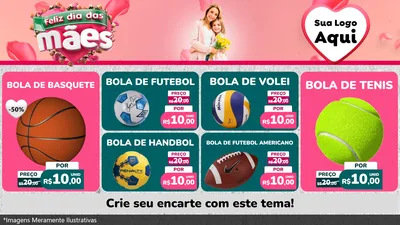 Modelo de TV para TV Horizontal com o tema Feliz Dia das Mães para Artigos Esportivos