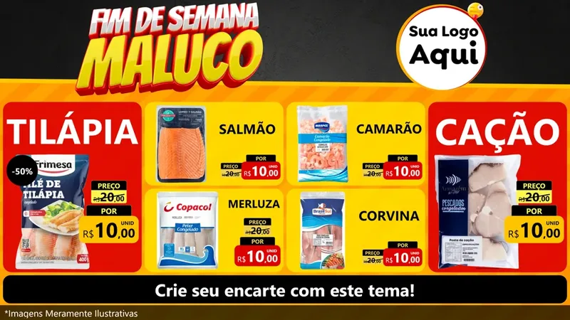 Modelo de TV para TV Horizontal com o tema Final de Semana Maluco para Peixaria