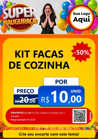Modelo de Cartaz para Cartaz A4 Vertical com o tema Super Inauguração para Utilidades Domésticas