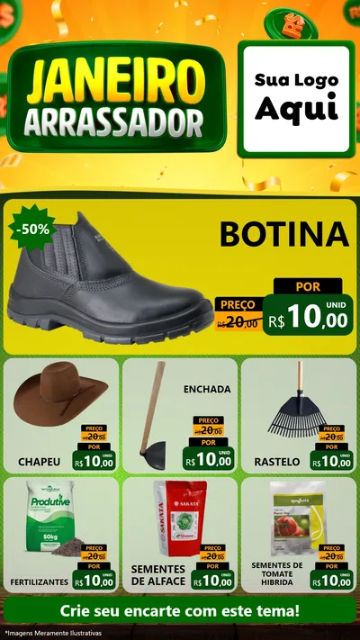 Modelo de Rede Social para Stories com o tema Janeiro Arrasador para Agropecuária
