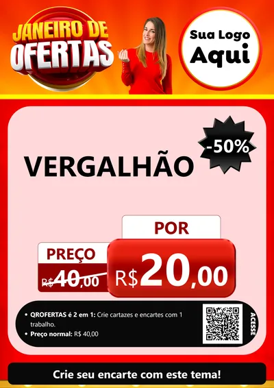 Modelo de Cartaz para Cartaz A4 Vertical com o tema Janeiro de Ofertas para Ferragens
