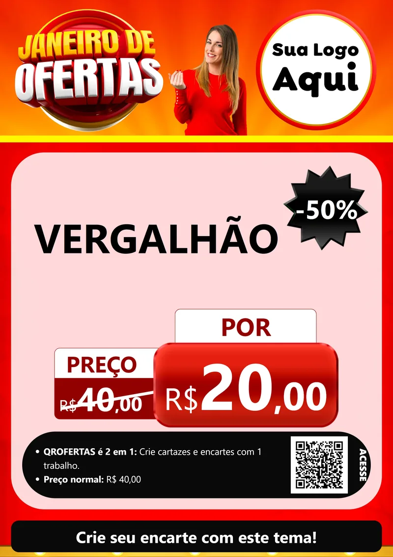Modelo de Cartaz para Cartaz A4 Vertical com o tema Janeiro de Ofertas para Ferragens