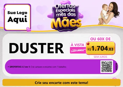 Modelo de Cartaz para Cartaz A4 Horizontal com o tema Ofertas Especiais - Mês das Mães para Concessionaria de Carros