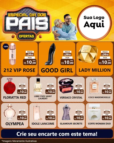 Modelo de Rede Social para Feed Instagram com o tema Especial Dia dos Pais para Perfumes