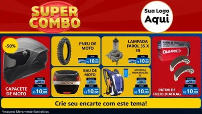 Modelo de TV para TV Horizontal com o tema Super Combo para Moto peças