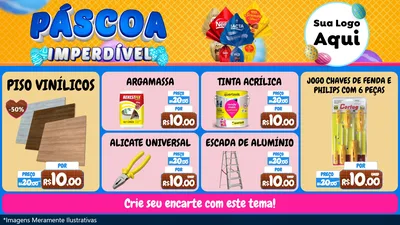 Modelo de TV para TV Horizontal com o tema Páscoa Imperdível para Material para Construção