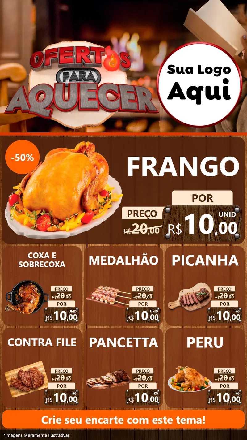 Modelo de Rede Social para Stories com o tema Ofertas Para Aquecer para Assados