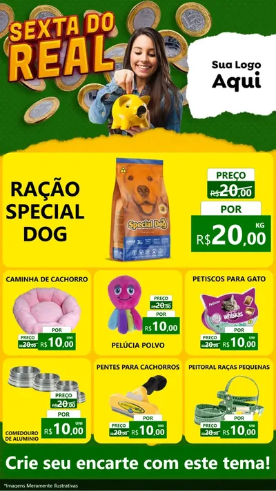 Modelo de Rede Social para Stories com o tema Sexta do Real para Pet Shop