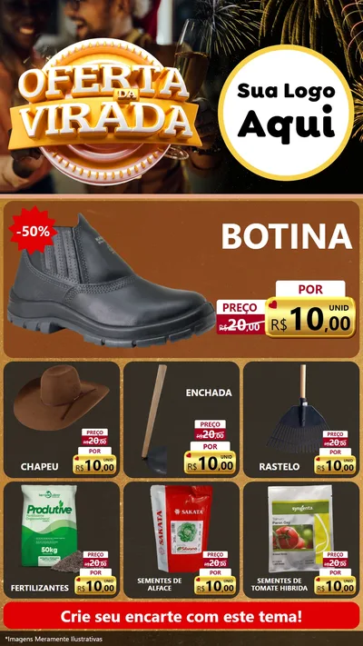 Modelo de Rede Social para Stories com o tema Oferta da Virada para Agropecuária