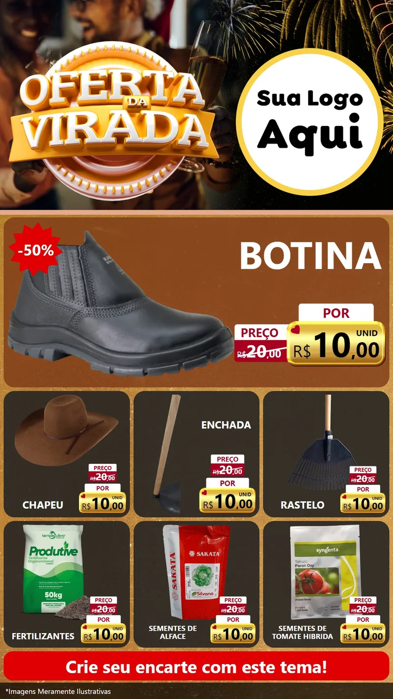 Modelo de Rede Social para Stories com o tema Oferta da Virada para Agropecuária