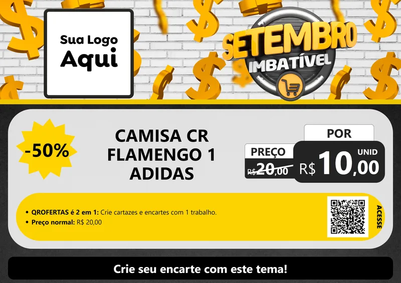 Modelo de Cartaz para Cartaz A4 Horizontal com o tema Setembro Imbatível para Roupas e acessórios