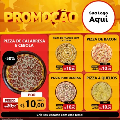 Modelo de Rede Social para Feed Facebook com o tema Promoção para Pizzaria