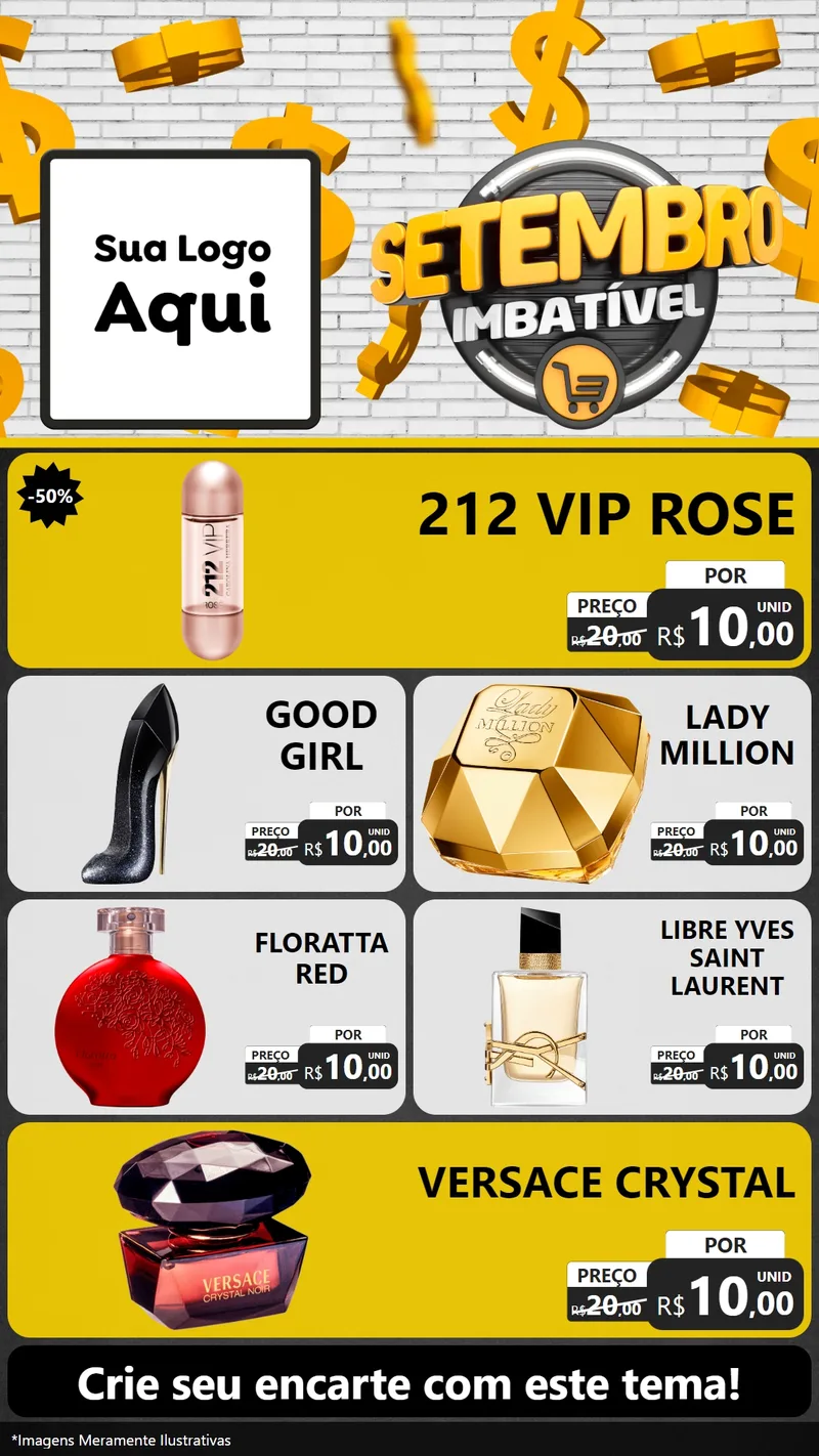 Modelo de TV para TV Vertical com o tema Setembro Imbatível para Perfumes