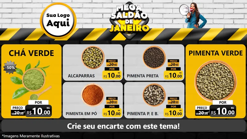 Modelo de TV para TV Horizontal com o tema Mega Saldão de Janeiro para Produtos Naturais