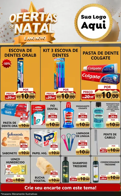 Modelo de Encarte para Encarte Grande com o tema Ofertas De Natal E Ano Novo para Higiene Pessoal