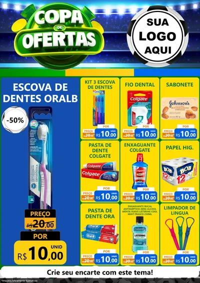 Modelo de Encarte para Encarte A4 Vertical com o tema Copa de Ofertas para Higiene Pessoal