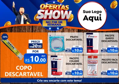 Modelo de Encarte para Encarte A4 Horizontal com o tema Ofertas Show No Fim De Semana para Embalagens