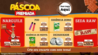 Modelo de TV para TV Horizontal com o tema Páscoa Premiada para Tabacaria