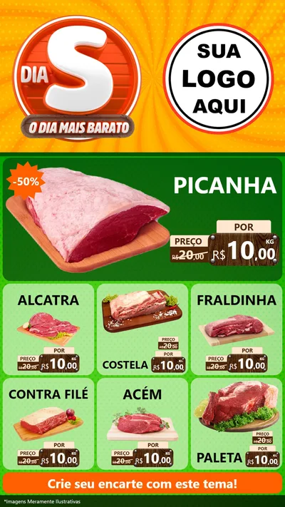 Modelo de Rede Social para Stories com o tema Dia S - O Dia Mais Barato para Açougue