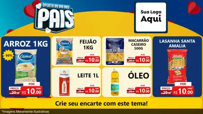 Modelo de TV para TV Horizontal com o tema Oferta Do Dia Dos Pais para Supermercado