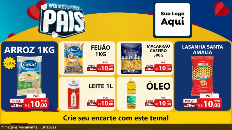 Modelo de TV para TV Horizontal com o tema Oferta Do Dia Dos Pais para Supermercado