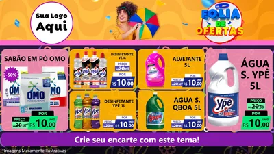 Modelo de TV para TV Horizontal com o tema Folia de Ofertas para Produtos de Limpeza