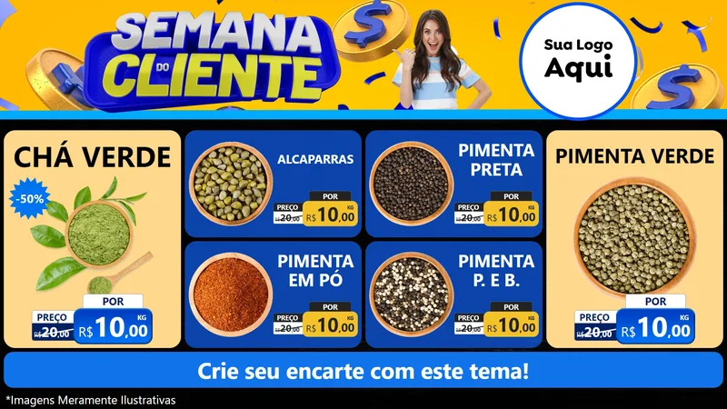 Modelo de TV para TV Horizontal com o tema Semana do Cliente para Produtos Naturais