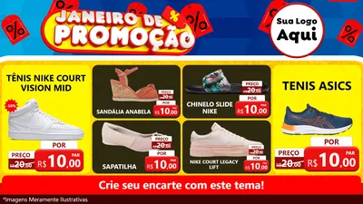 Modelo de TV para TV Horizontal com o tema Janeiro de Promoção para Calçados