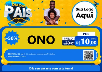 Modelo de Cartaz para Cartaz A4 Horizontal com o tema Dia dos Pais para Óticas
