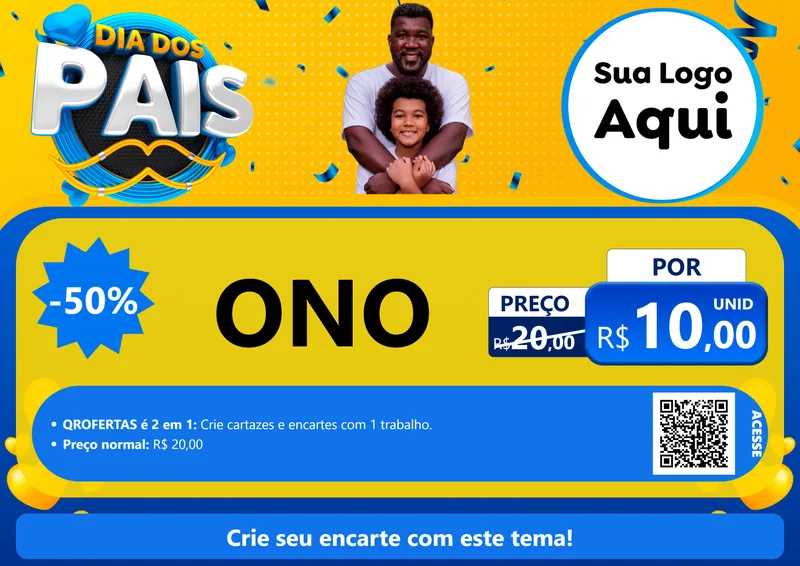 Modelo de Cartaz para Cartaz A4 Horizontal com o tema Dia dos Pais para Óticas