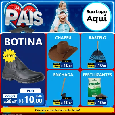 Modelo de Rede Social para Feed Facebook com o tema Mês Dos Pais para Agropecuária