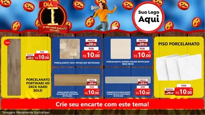 Modelo de TV para TV Horizontal com o tema Dia I - O Dia Mais Barato Do Mês para Pisos e revestimentos