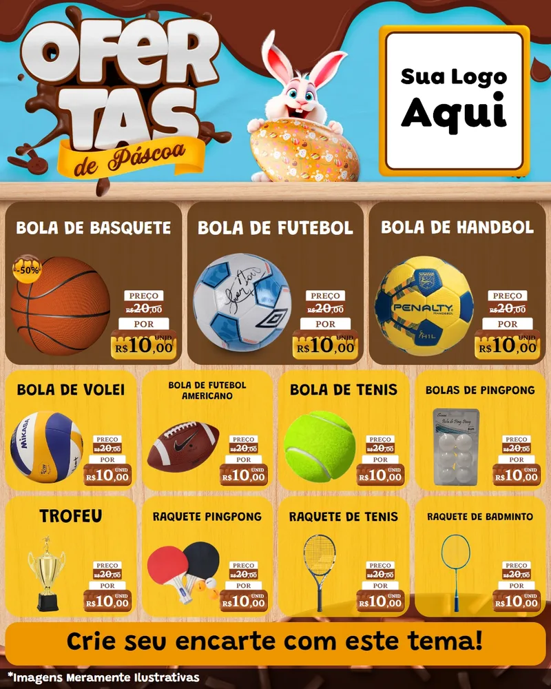 Modelo de Rede Social para Feed Instagram com o tema Ofertas de Páscoa para Artigos Esportivos