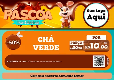 Modelo de Cartaz para Cartaz A4 Horizontal com o tema Páscoa Fantástica para Produtos Naturais