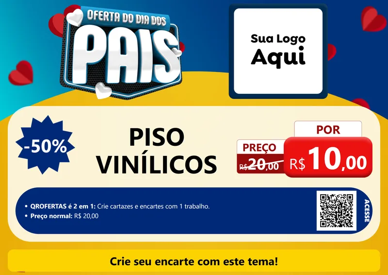 Modelo de Cartaz para Cartaz A4 Horizontal com o tema Oferta Do Dia Dos Pais para Material para Construção